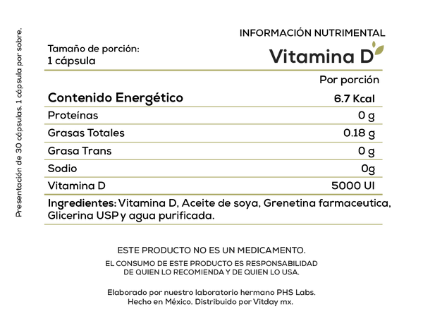 Vitamina D 30 cápsulas